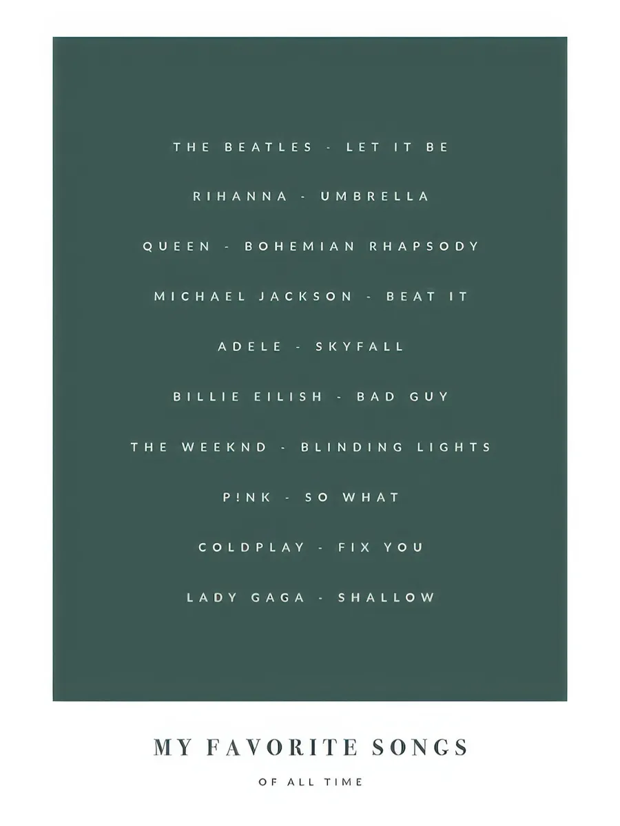 My Favorite Songs Green Personal