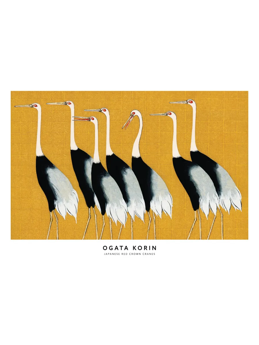 Ogata Korin Japanese Red Crown Cranes