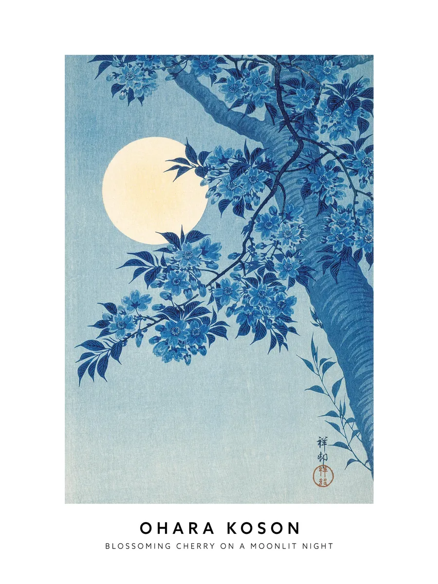 Ohara Koson Blossoming Cherry on a Moonlit Night
