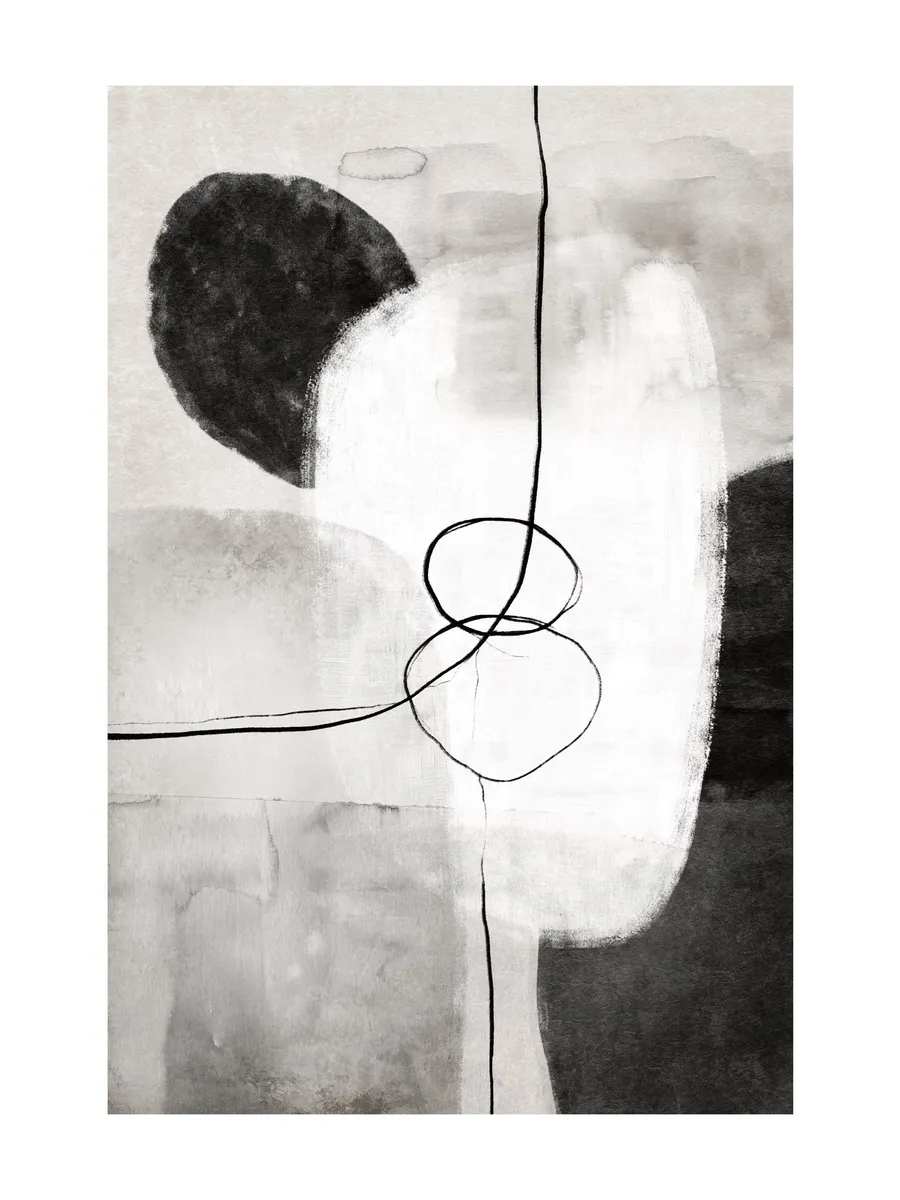 Painted Monochrome Shapes No1