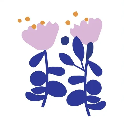 Pink & Blue Flowers
