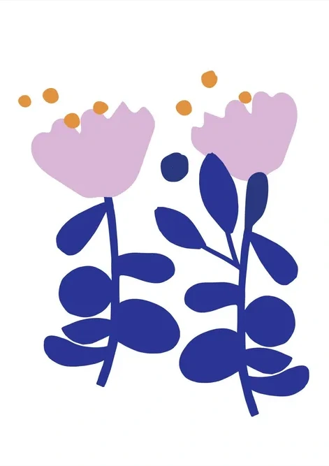 Pink & Blue Flowers