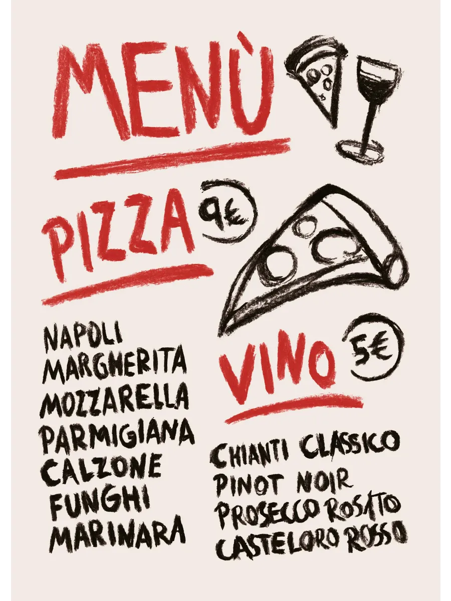 Pizza Vino Menu