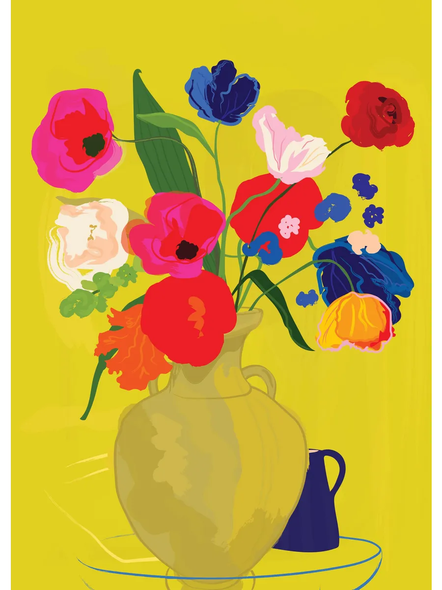 Rachel Joanis Vase with Flower in Gold