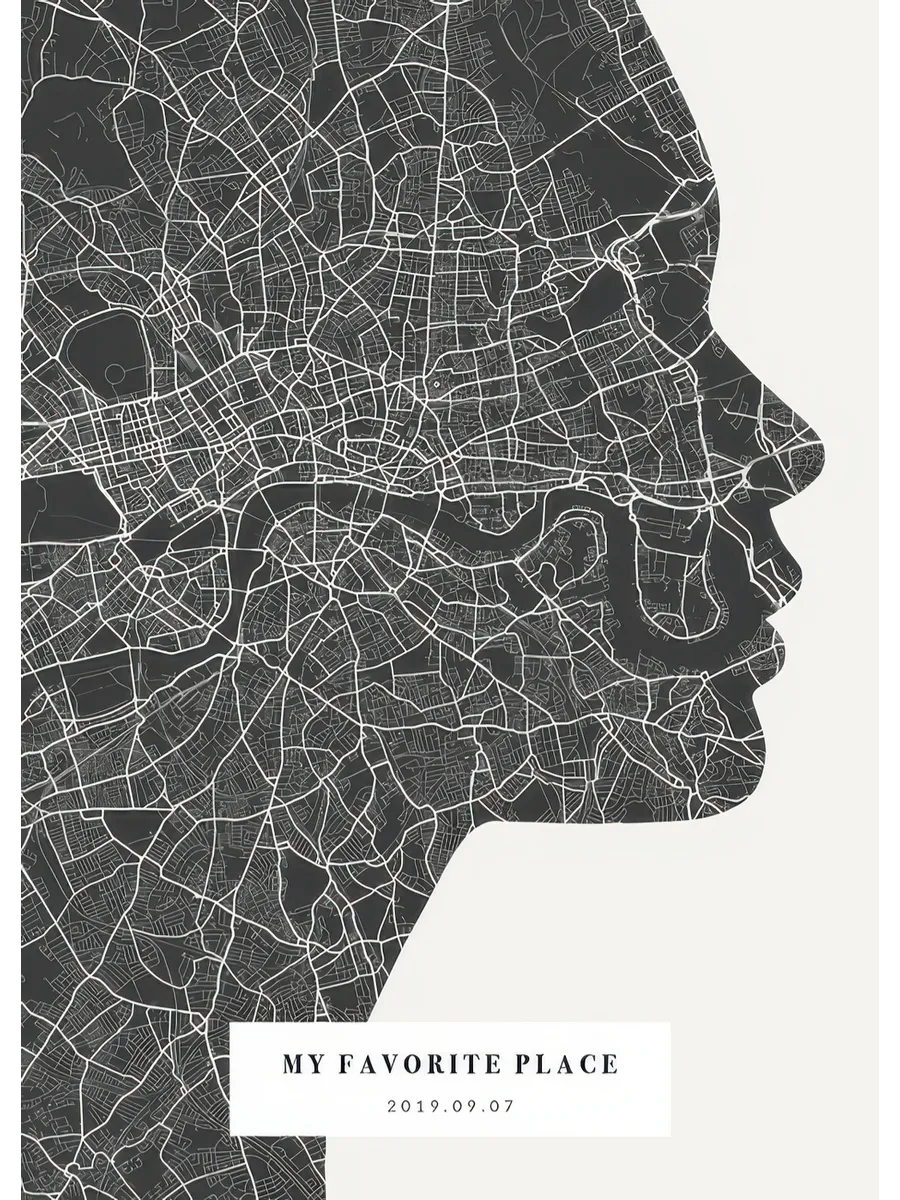 Silhouette Map Night Personal