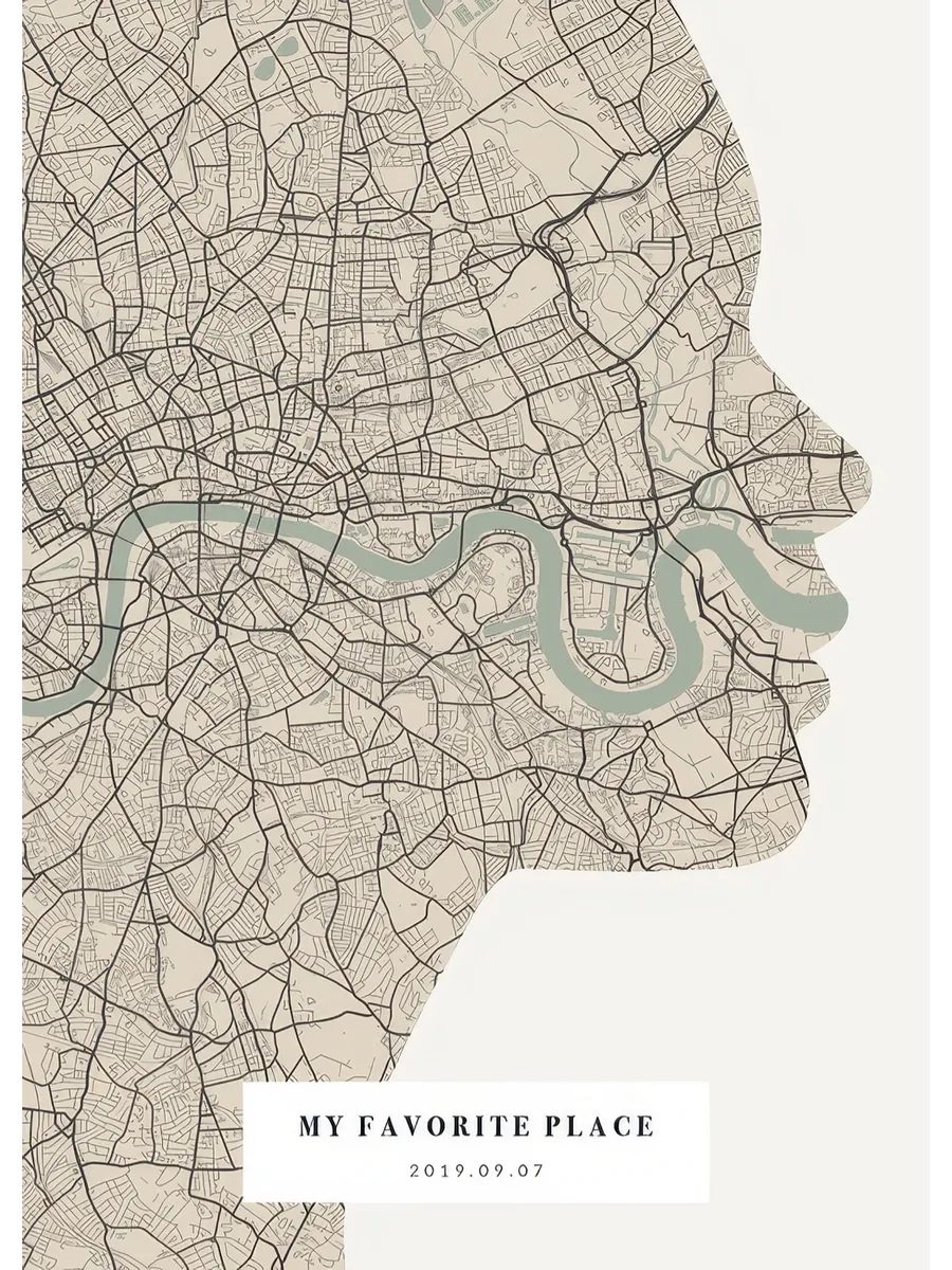 Silhouette Map Vintage Green Personal