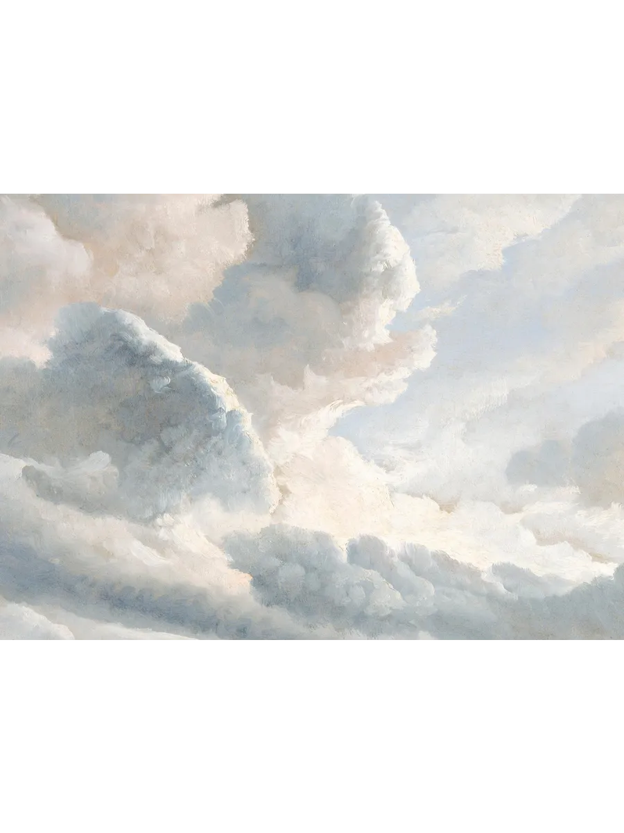 Simon Denis Study of Clouds with a Sunset Near Rome
