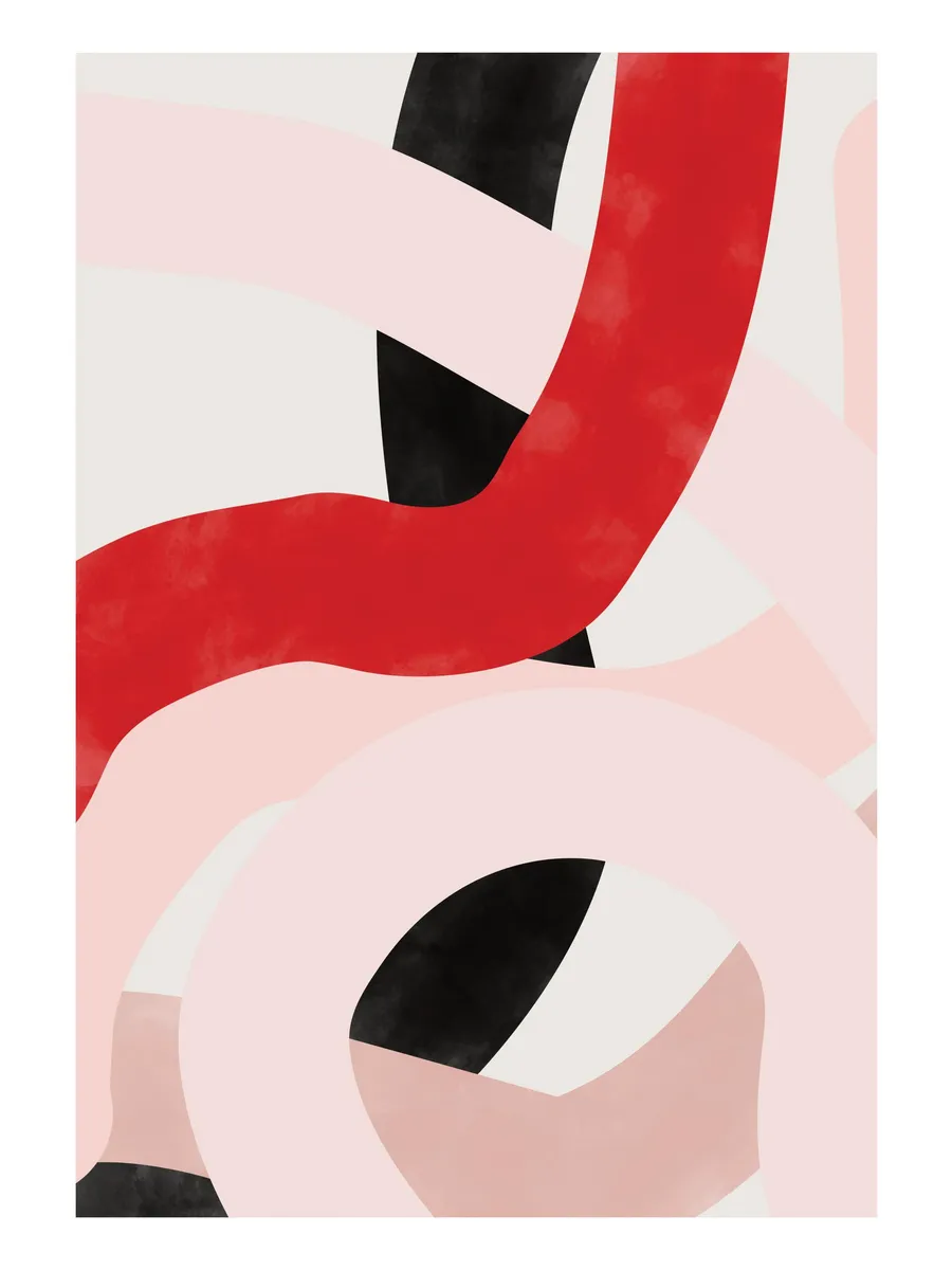 The Republic Red Pink Abstract Shapes