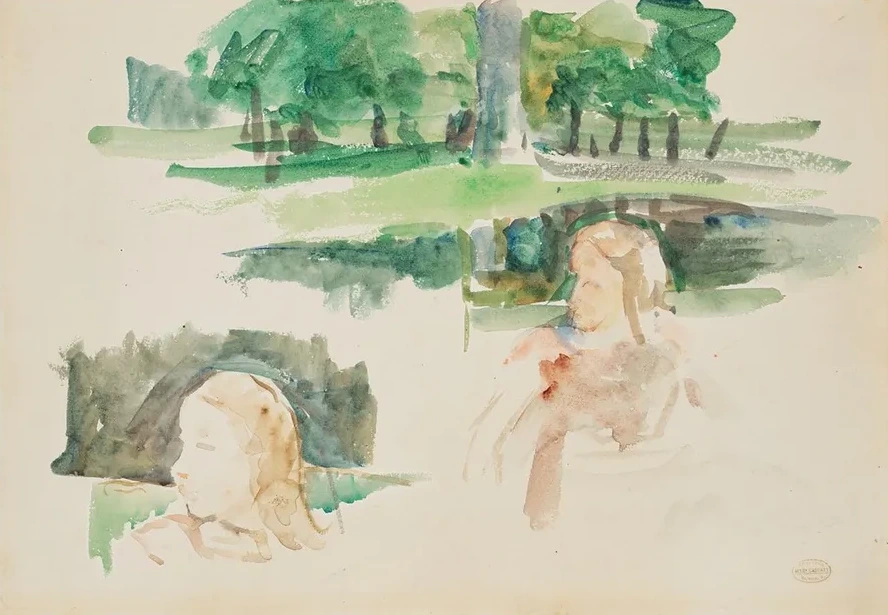 Tude de Paysage la Rivi Re et D Enfants