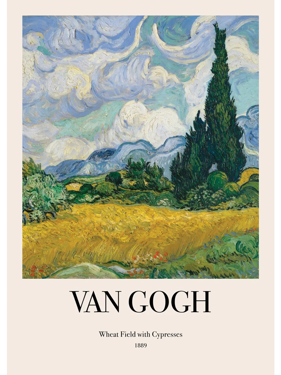 Van Gogh Wheat Field with Cypresses