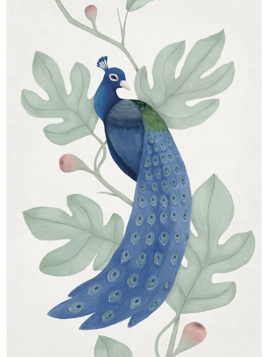 Vintage Blue Peacock