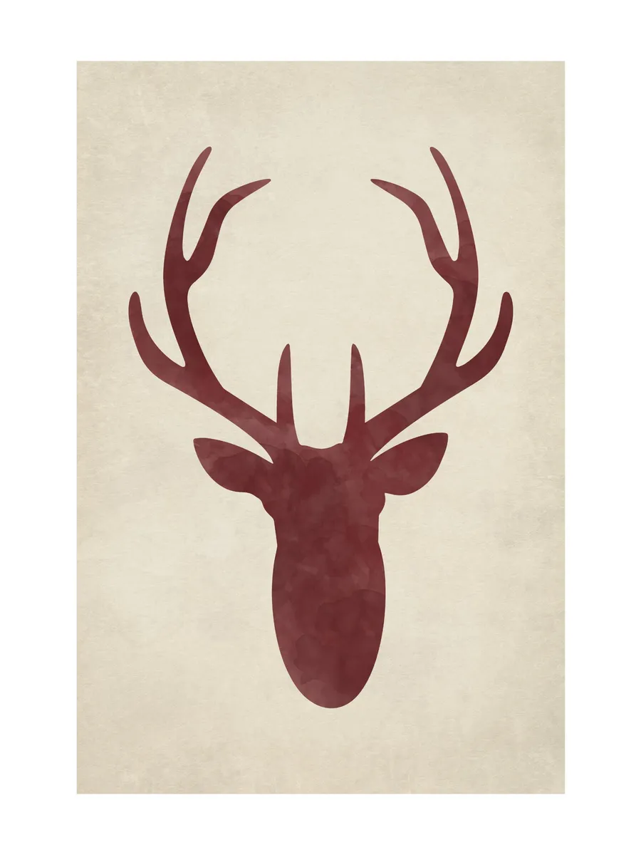 Watercolor Deer Silhouette