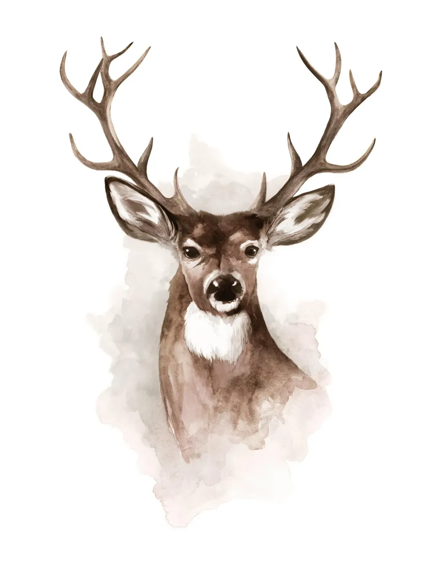 Watercolor Deer