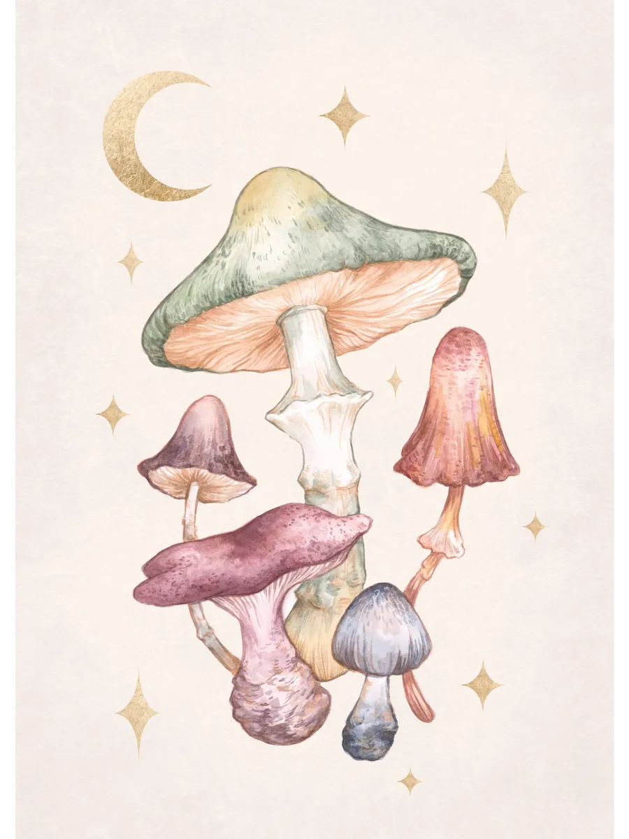 Watercolor Fungi No1