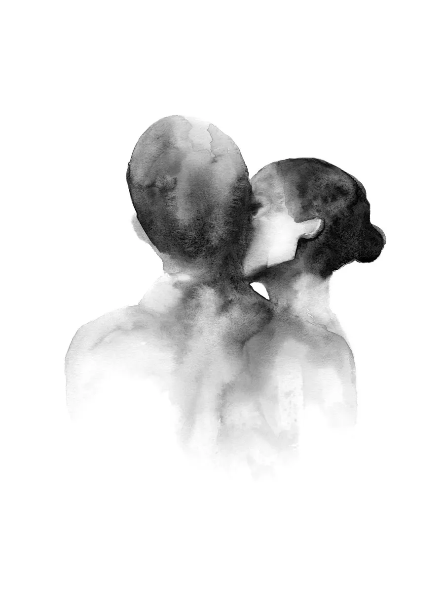 Watercolor Kiss