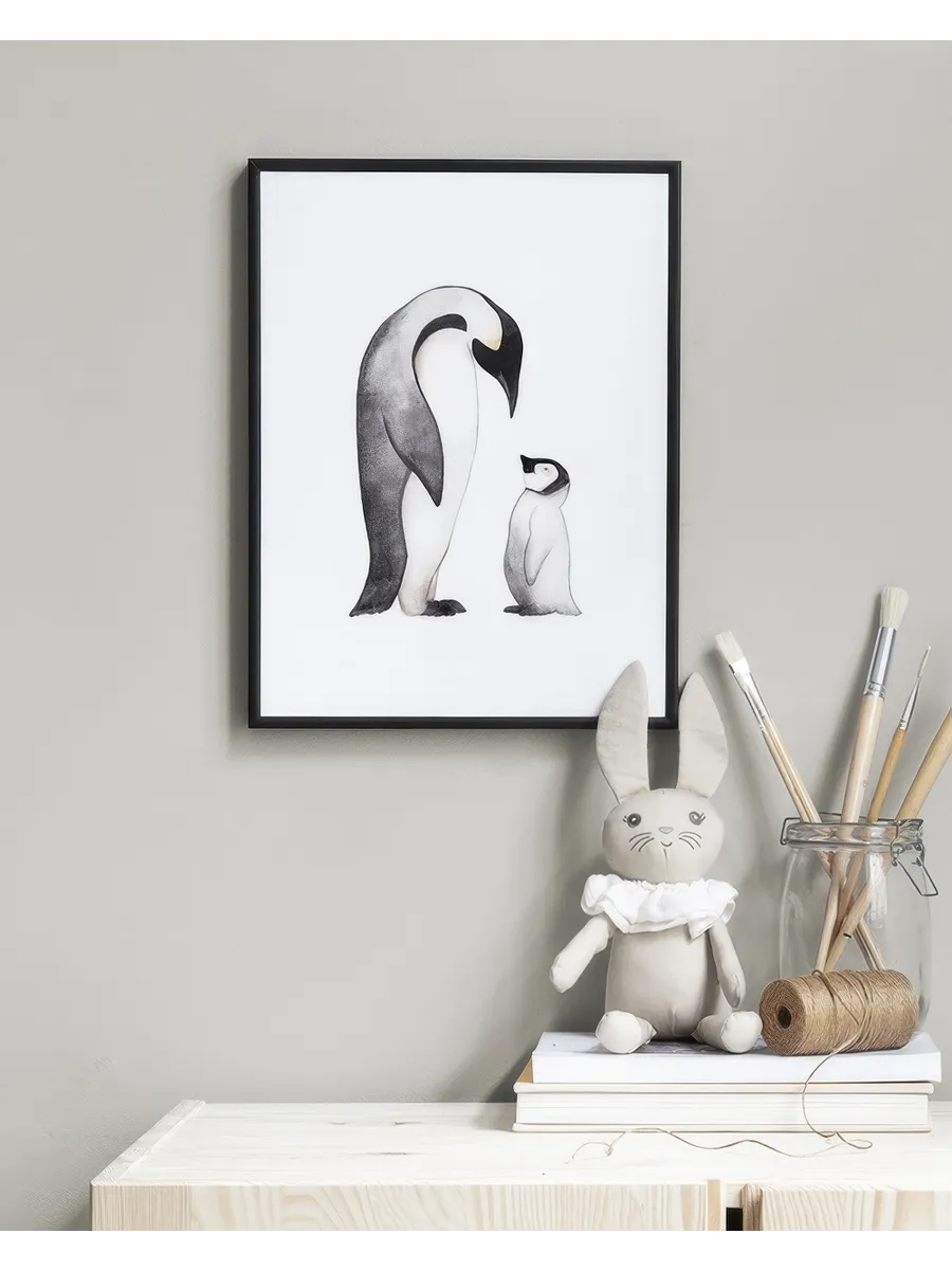 Watercolor Penguin Family