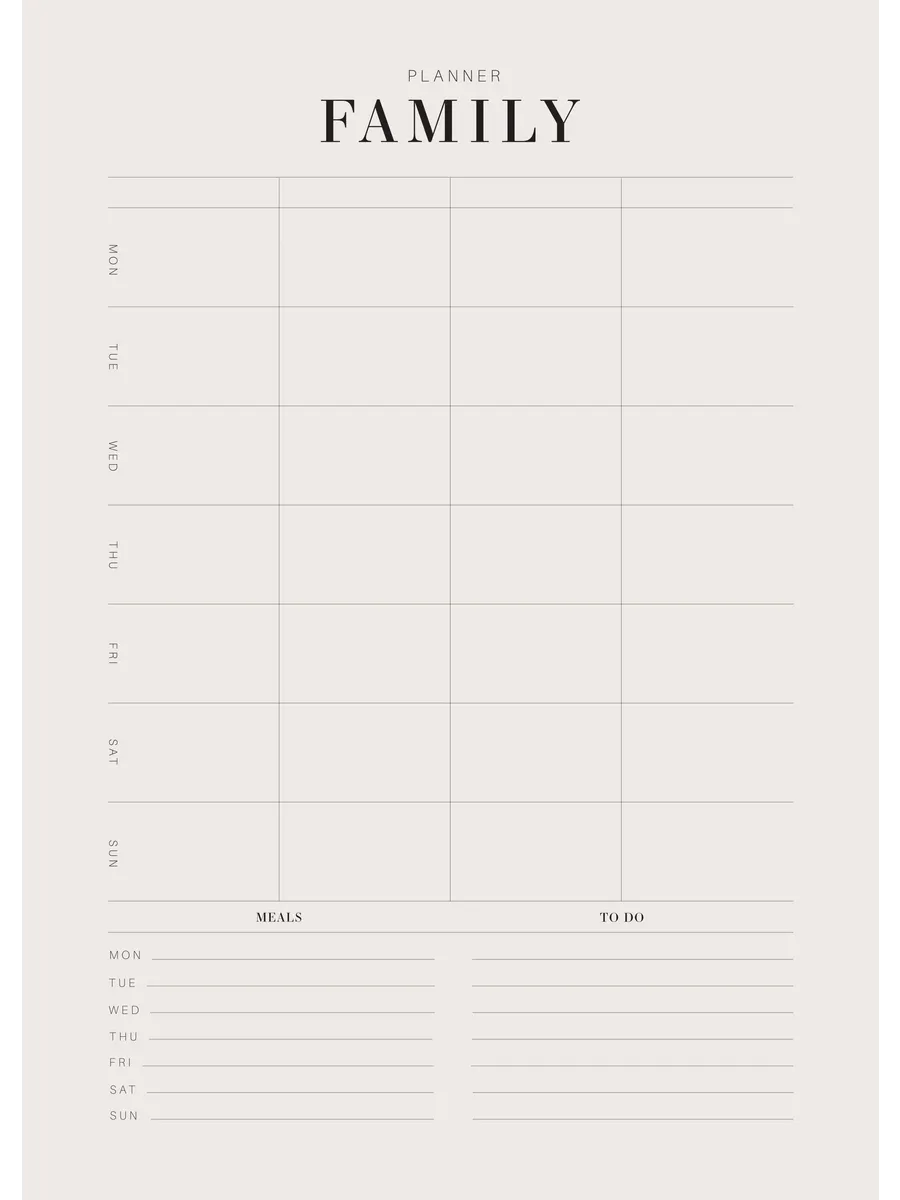 Weekly Family Planner