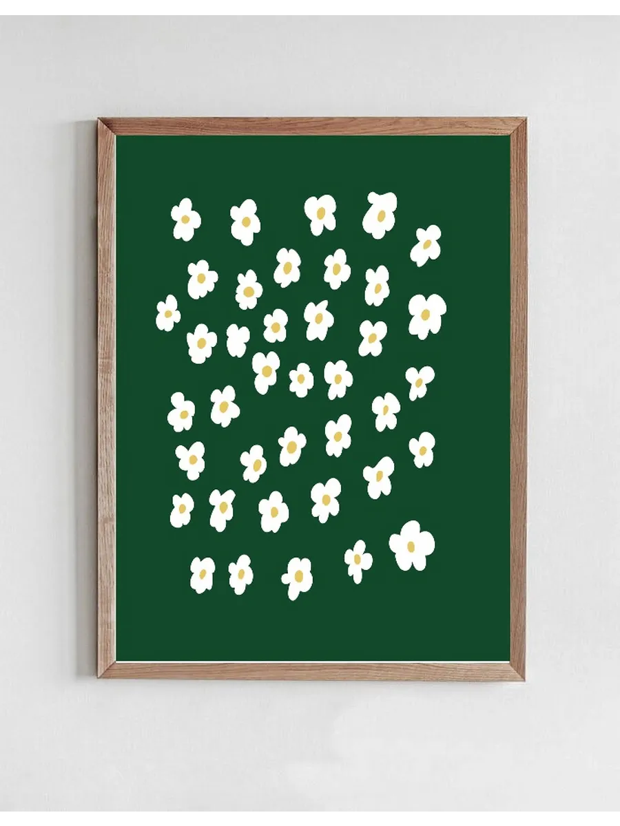 White Flowers on Green