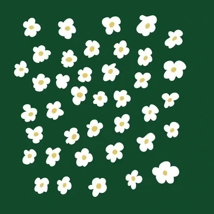 White Flowers on Green