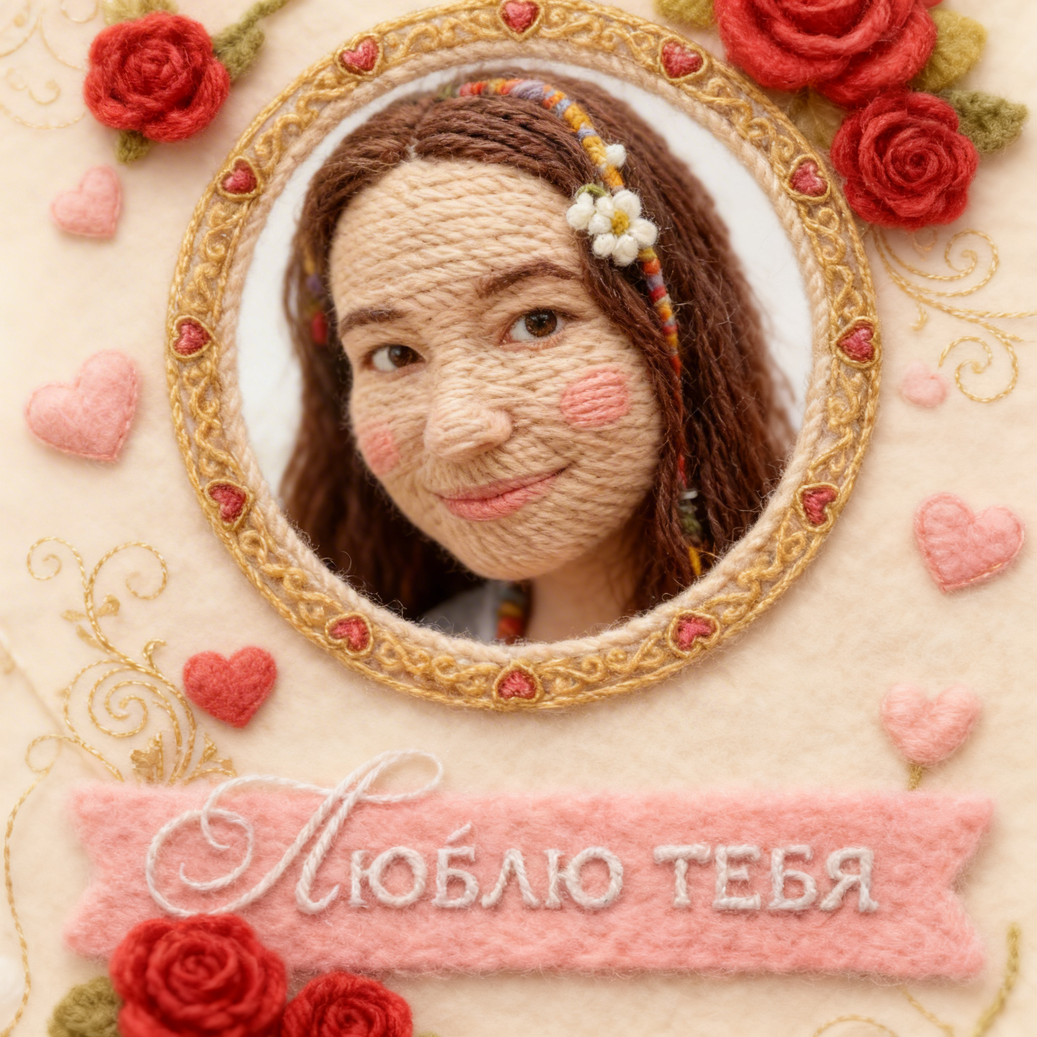 Вязаная валентинка