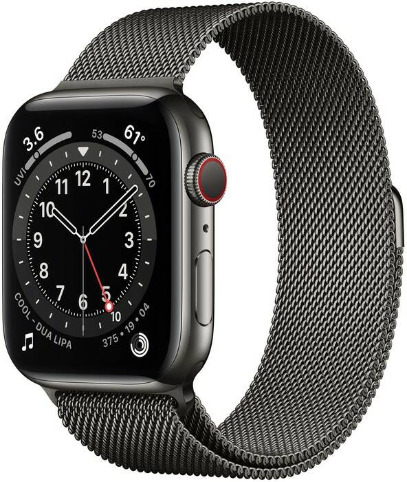 Watch Series 6 GPS + Cellular 40мм Stainless Steel Case with Graphite Milanese Loop MG2U3