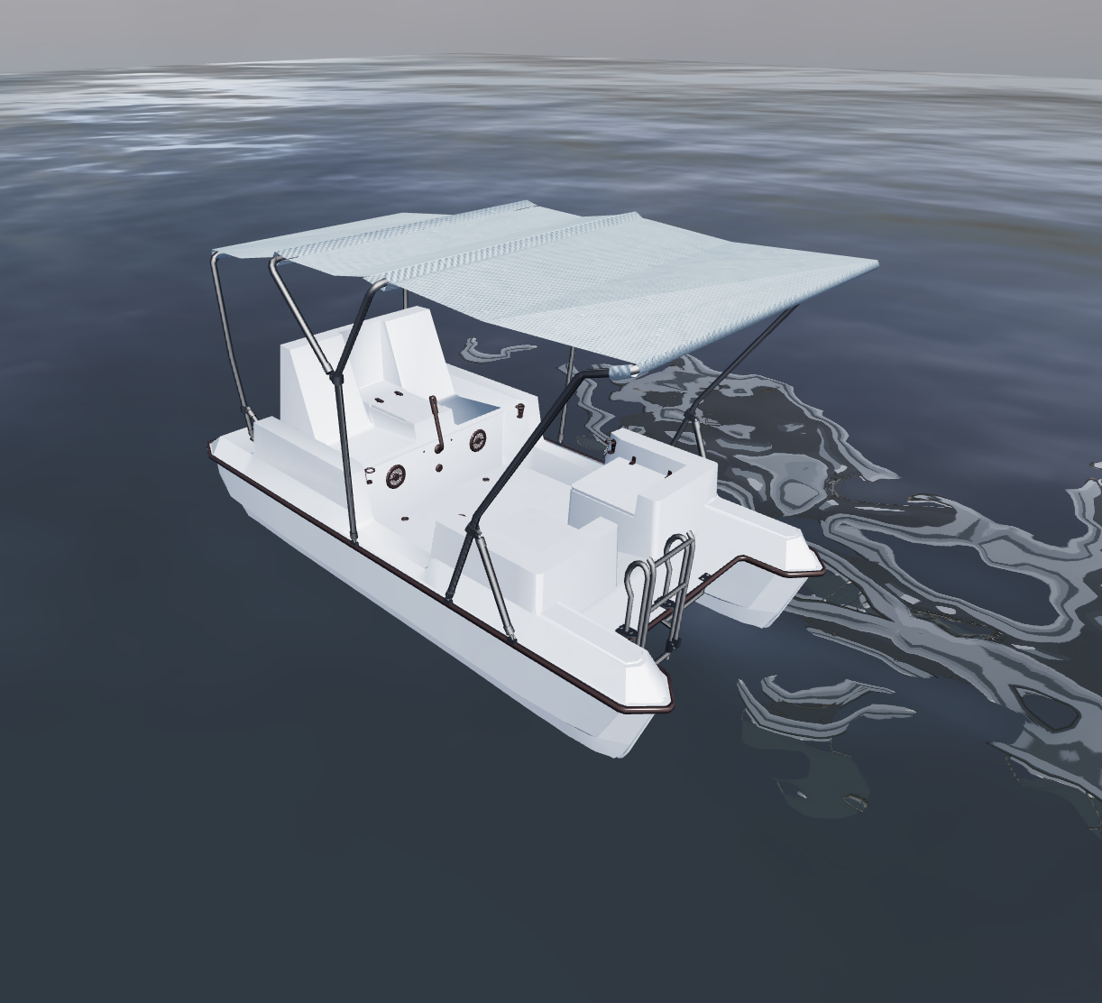 3D модель катамарана — основной вид