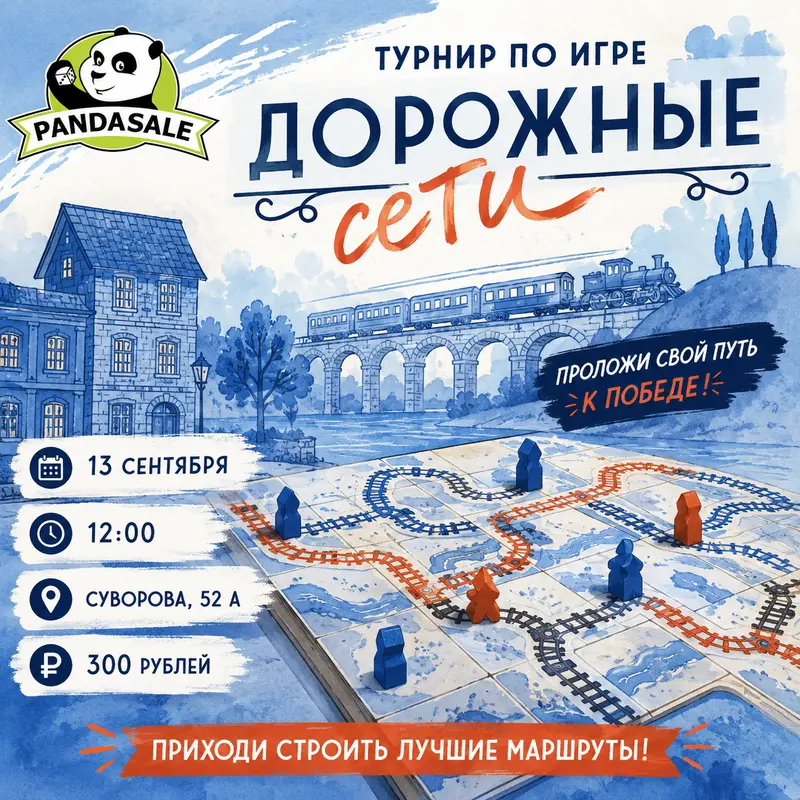 Турнир по настольной игре Дорожные Сети — 13 сентября 2026 г.