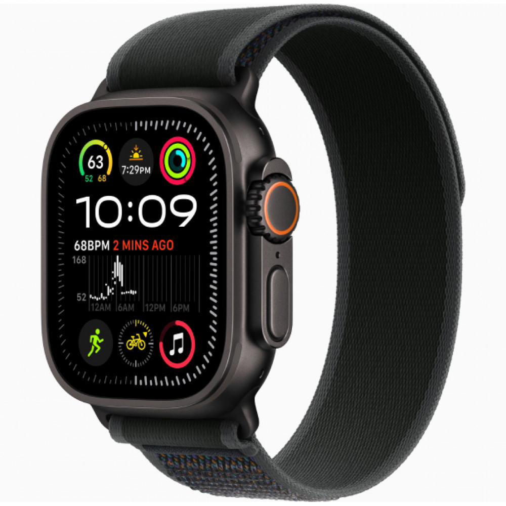 Apple Watch Ultra 2 GPS 49mm, Black Titanium, Ремешок Black Trail Loop, размер М/L
