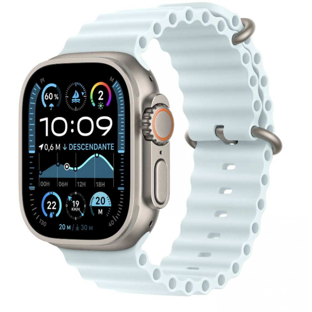 Apple Watch Ultra 2 GPS 49mm, Natural Titanium, Ремешок Ice Blue Ocean Band