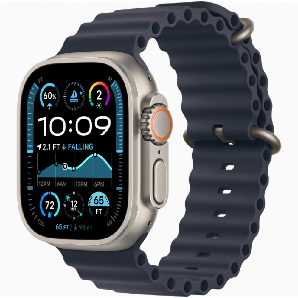 Apple Watch Ultra 2 GPS 49mm, Natural Titanium, Ремешок Navy Ocean Band