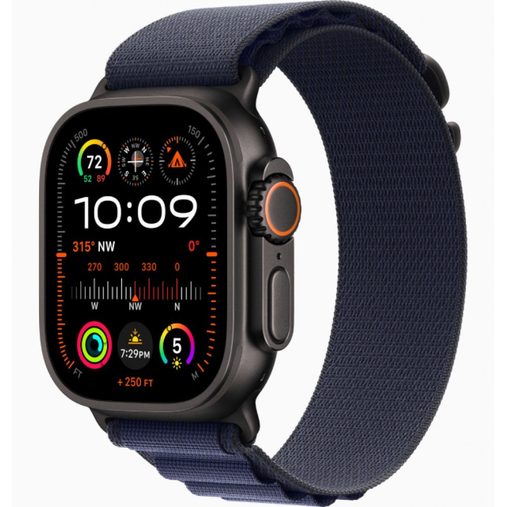 Apple Watch Ultra 2 GPS 49mm, Black Titanium, Ремешок Blue Alpine Loop, размер S