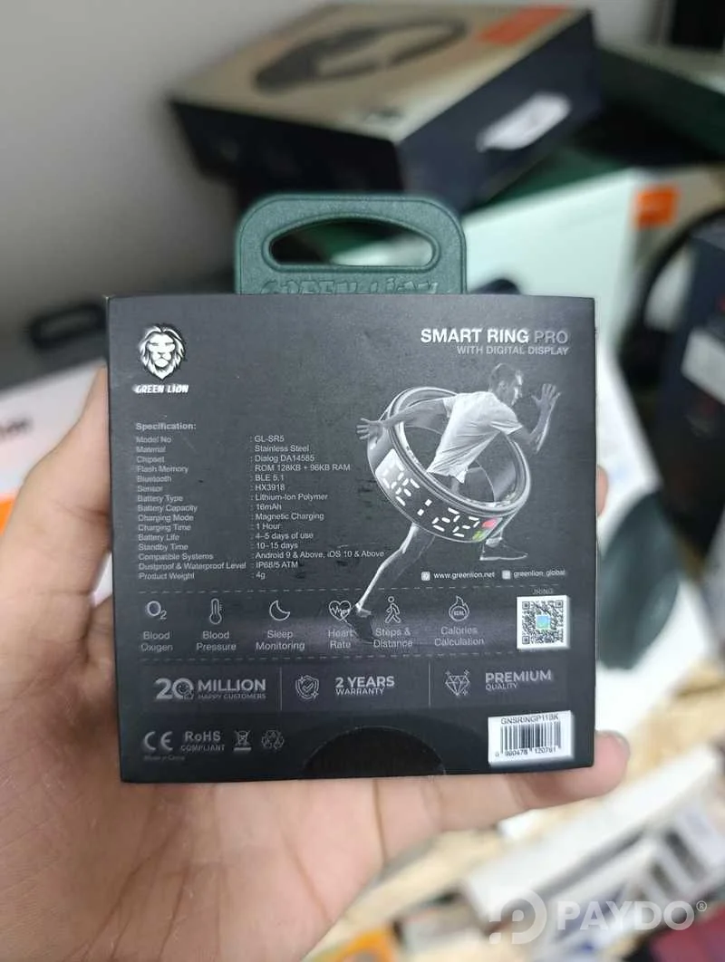 Умное кольцо Green Lion Smart Ring Pro With Digital Display 11, черный