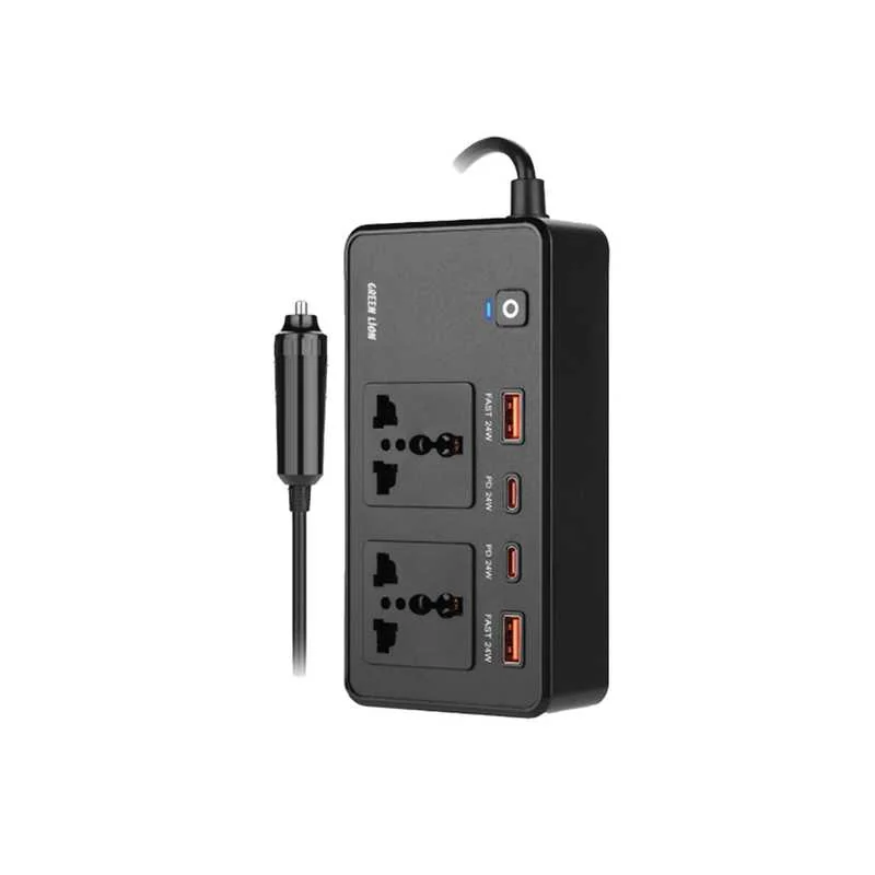 Автомобильный инверторGreen lion GC-200 Car Inverter PD24W черный