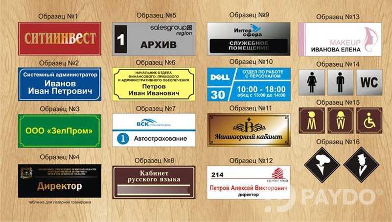 Таблички на заказ