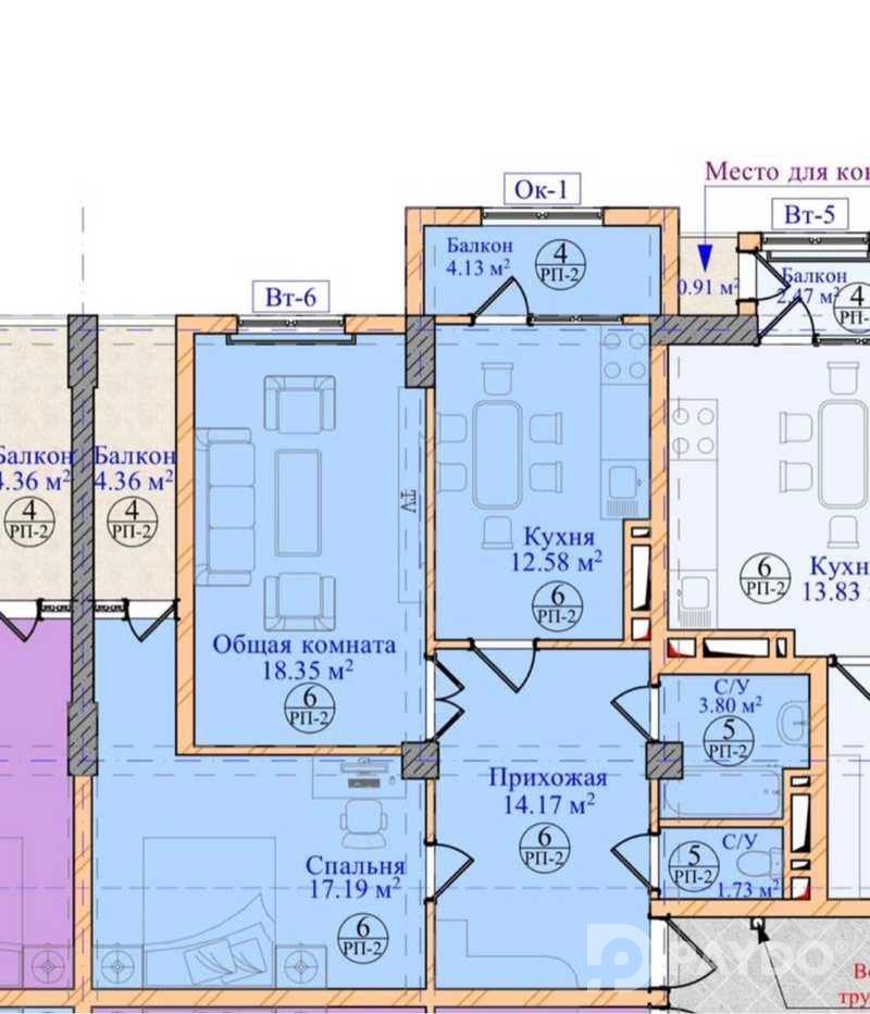2-хонагӣ • 16 ошёна • 80.0 м² • Бинои нав • Кароболо