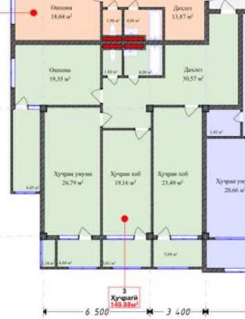 3-комн. • 8 этаж • 150.0 м² • Новостройка