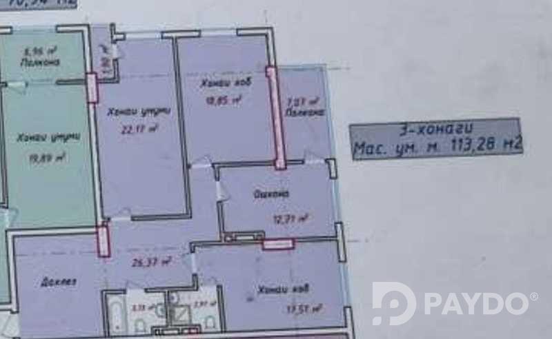 3-комн. • 9 этаж • 113.0 м² • Новостройка