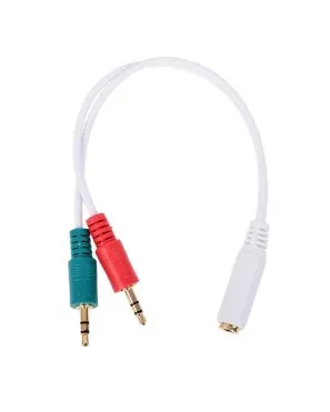 Кабель аудио разветвитель Cablexpert CCA-418W jack 3.5mm 4pin мама / джек3.5 нушники + 3.5 микрофон, 0.2m