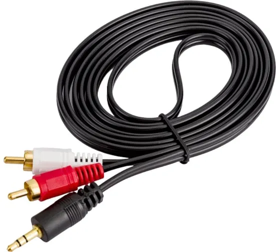 Кабель аудио ExeGate EX-CCA-458-1.8 3.5mm / 2xRCA папа, 1.5m, 3.5mm stereo plug to 2 phone plugs audio (EX301119RUS)