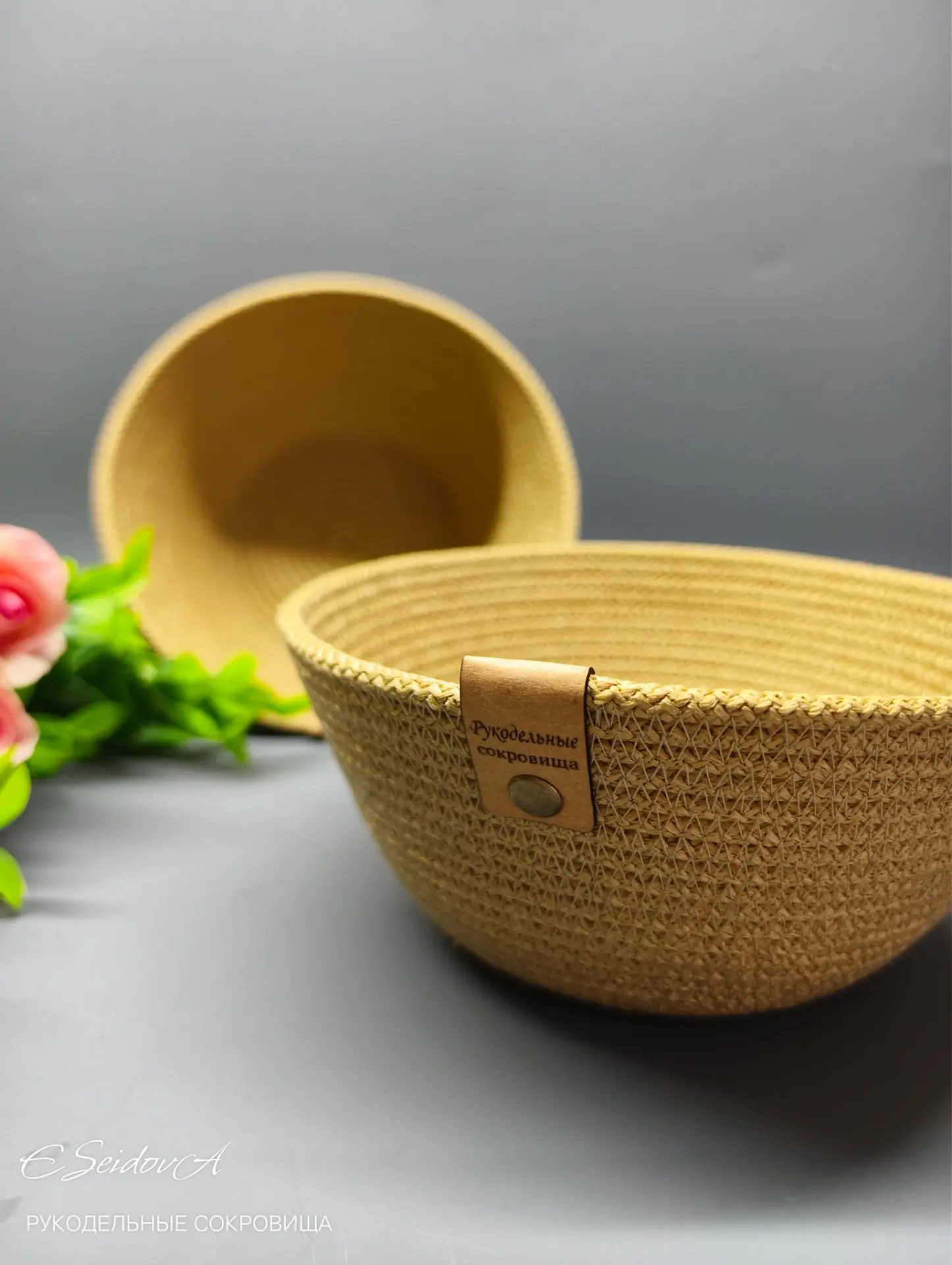 🧺 Корзинка из хлопкового шнура