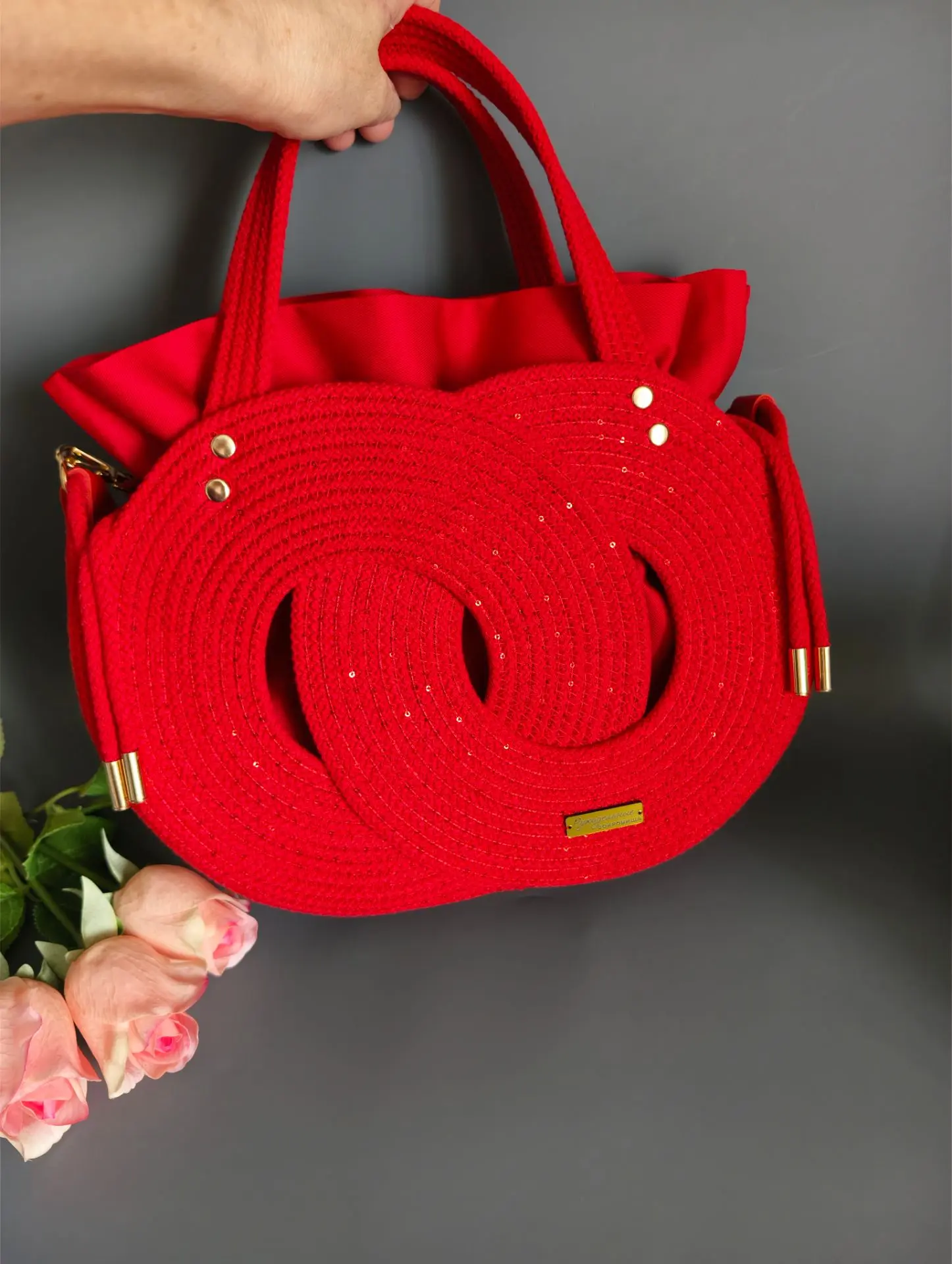 Сумка ДЕЙРА из хлопкового шнура с пайетками 👜