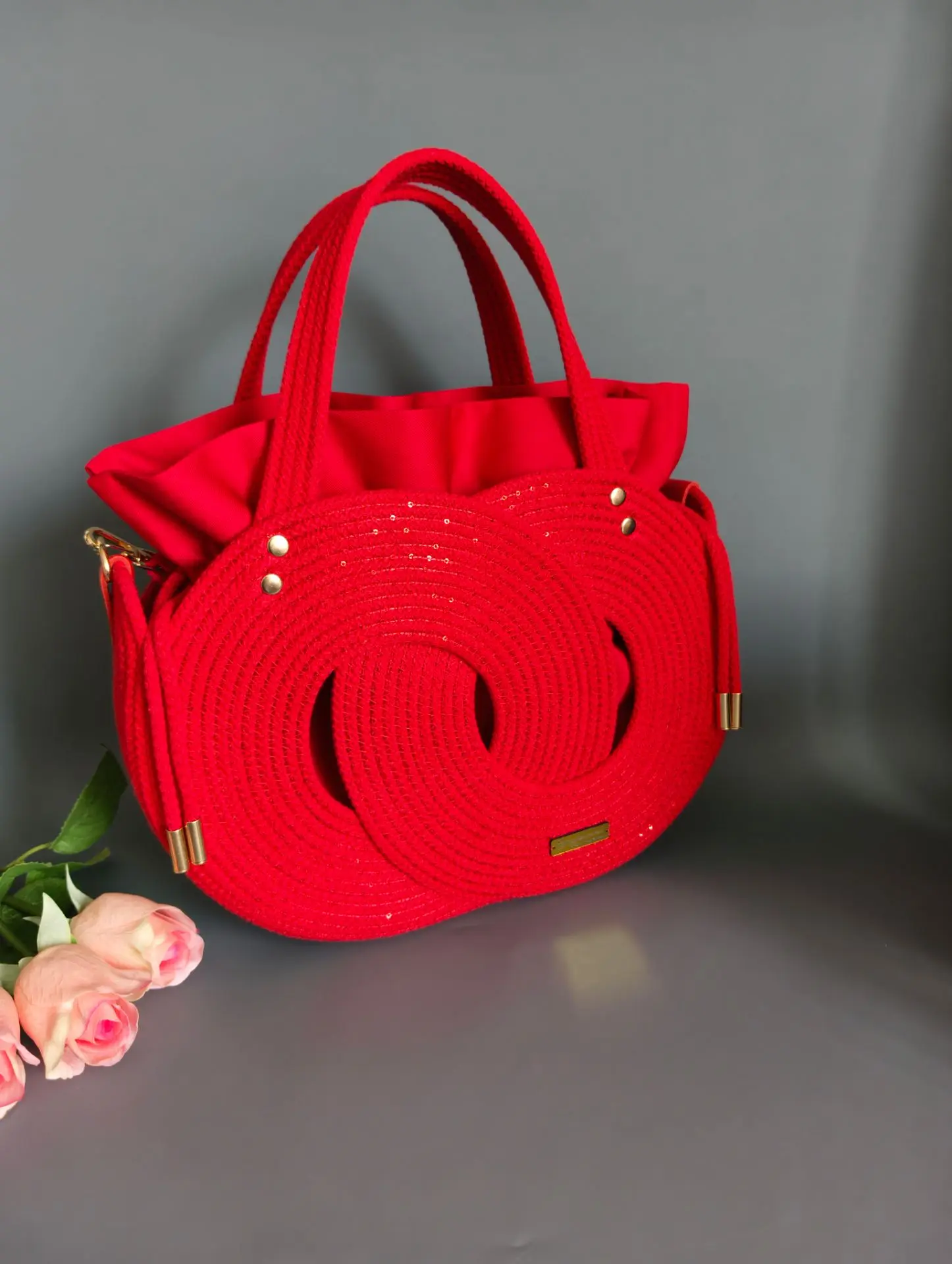 Сумка ДЕЙРА из хлопкового шнура с пайетками 👜