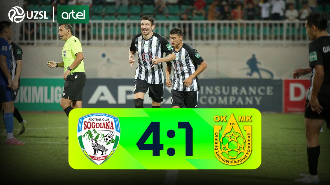 Superliga, 21-tur. So‘g‘diyona 4:1 OKMK