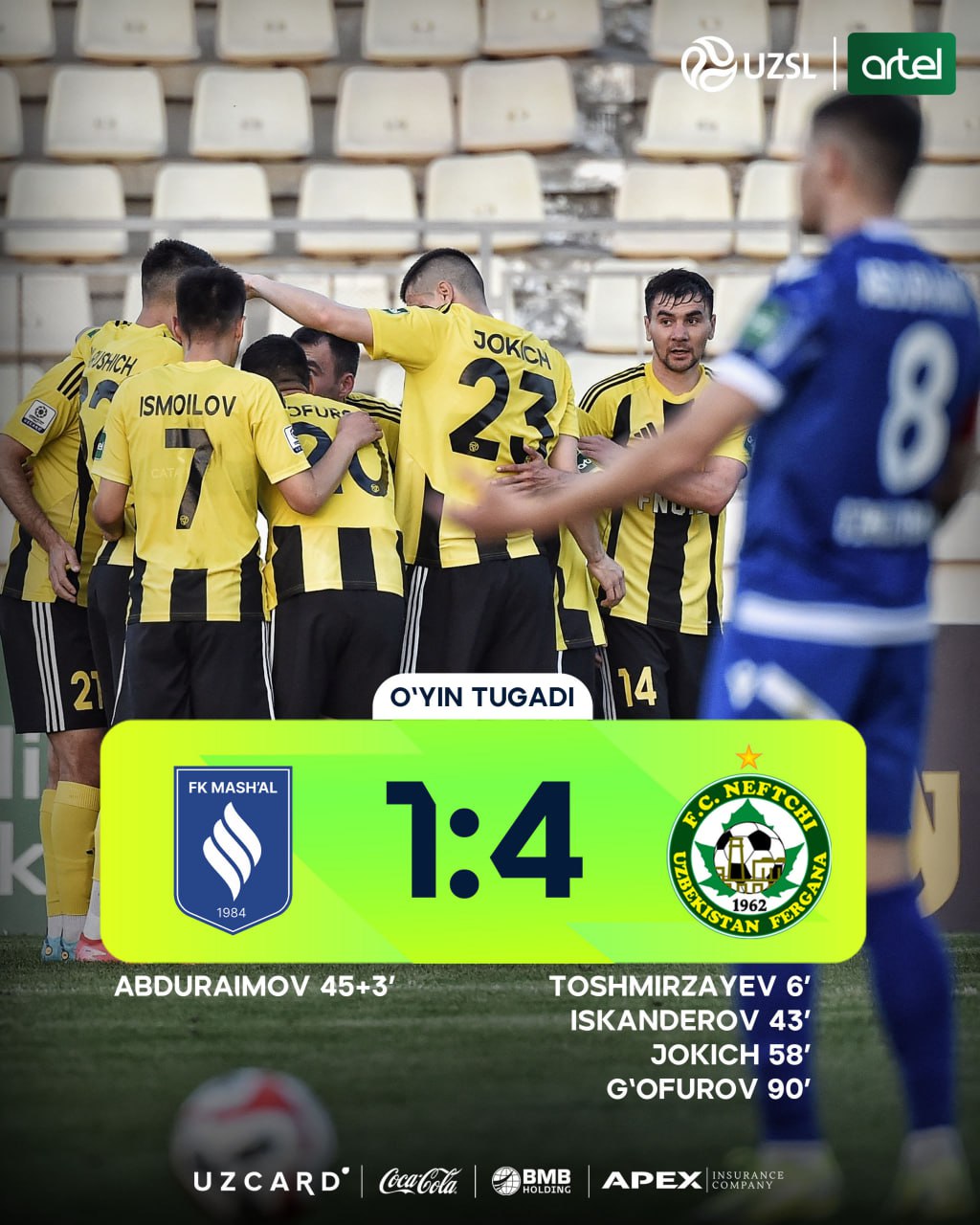 Superleague. Neftchi Secures Impressive Win Against Mash'al!