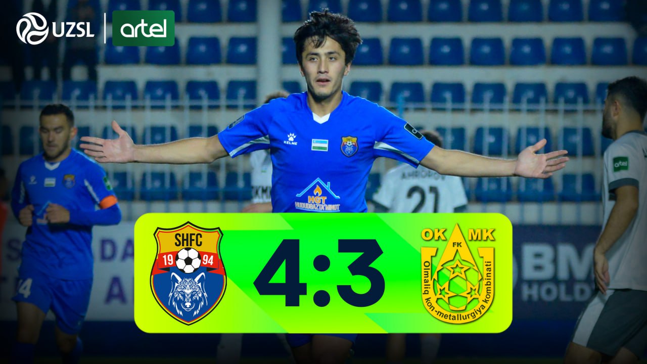 Superliga, 27-tur. Sho‘rtan 4:3 OKMK