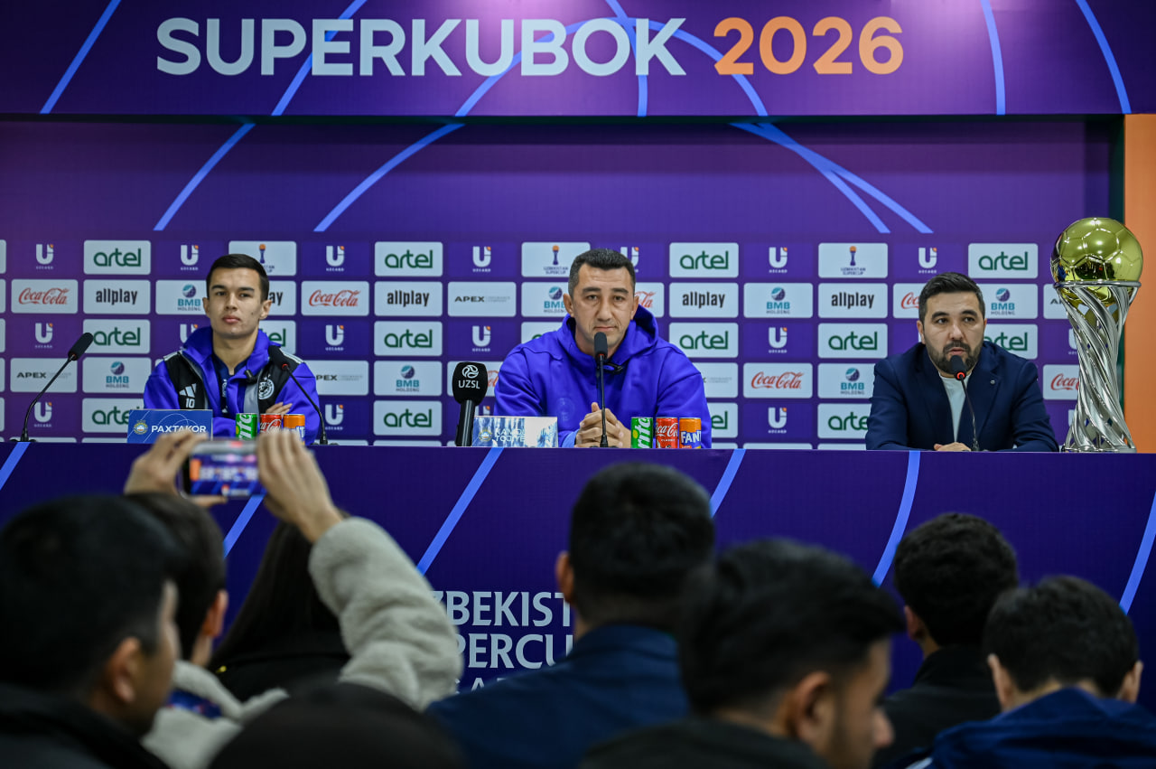 Superkubok. Paxtakor jamoasi bosh murabbiy va futblchisi matbuot anjumanida ishtirok etdi