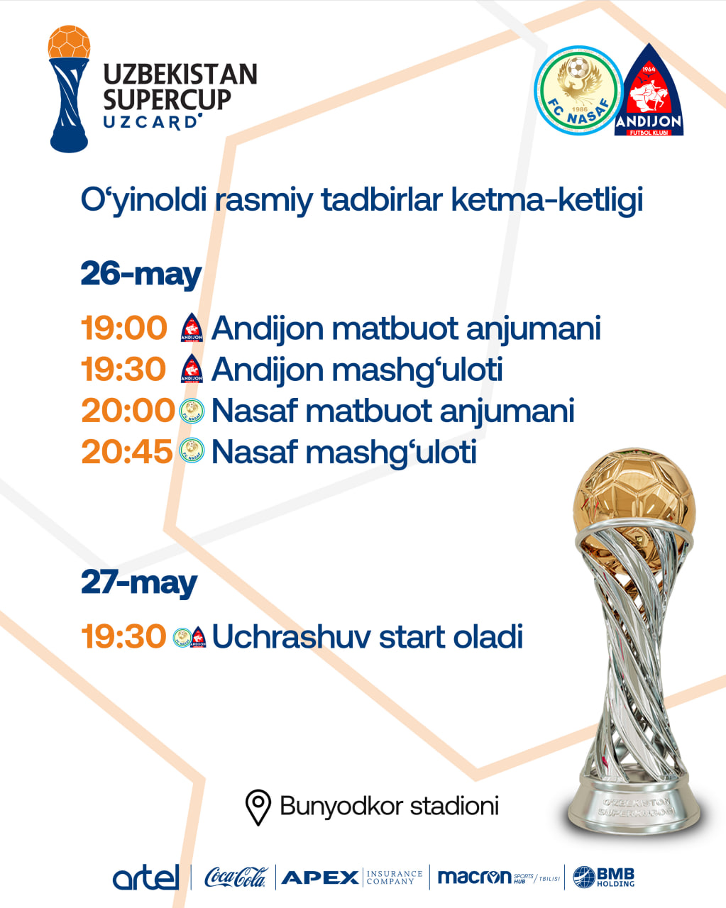 Press Conference Scheduled Ahead of the Super Cup on May 26