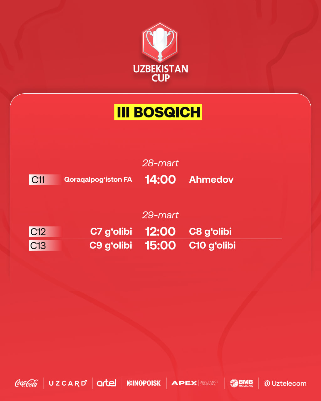 O‘zbekiston kubogi saralashi. Ikkinchi bosqich start oldi (+intervyular)