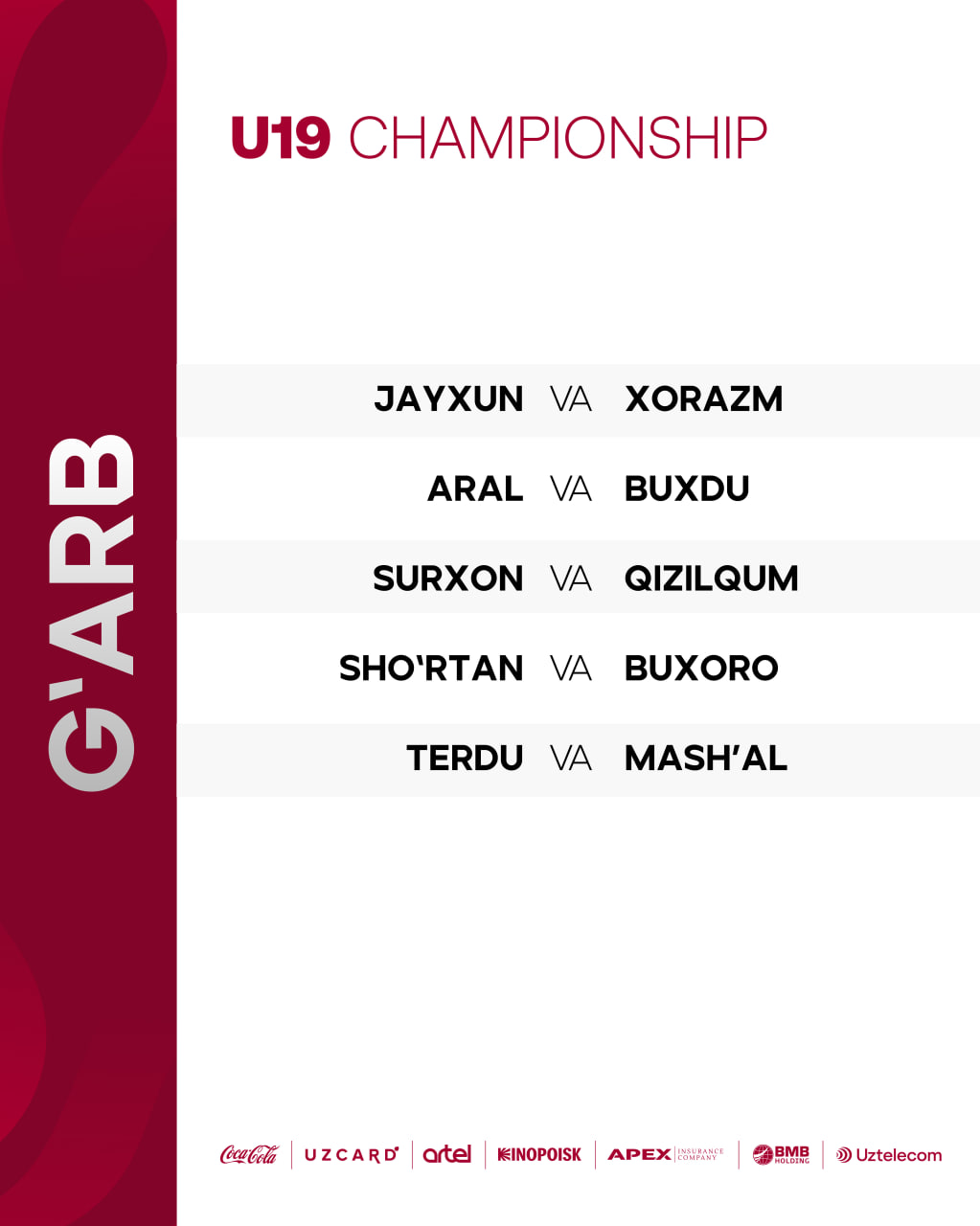 U19 Chempionatining yangi mavsumiga qur’a tashlandi