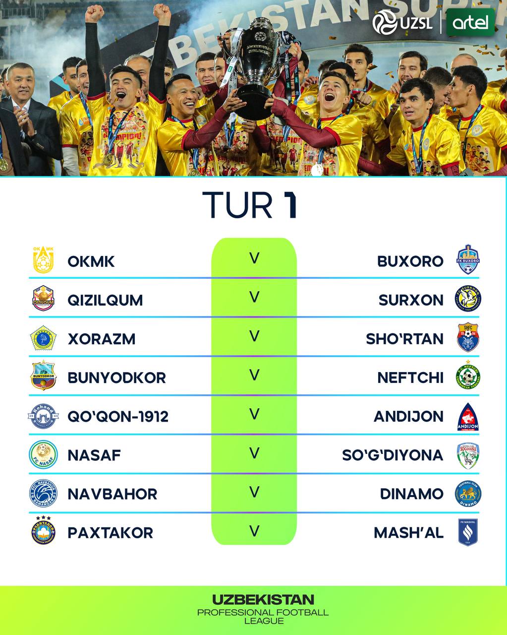 Superliga. Yangi mavsumga qur’a tashlandi